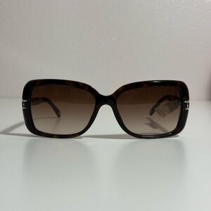Authentic Tiffany & Co Brown Tortoise Shell Atlas Crystal Square Sunglasses